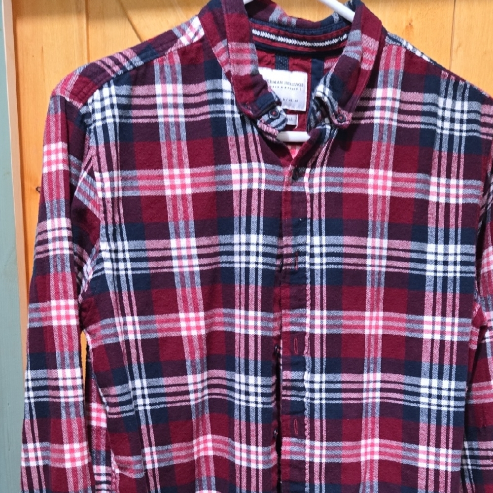 Authentic American Heritage Men's Plaid Shirt - Red, White, and Blue
